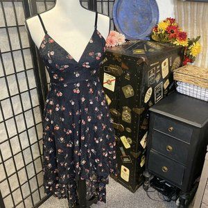 - Disney Princess Black Floral High-Low V-Neck Lace Dress